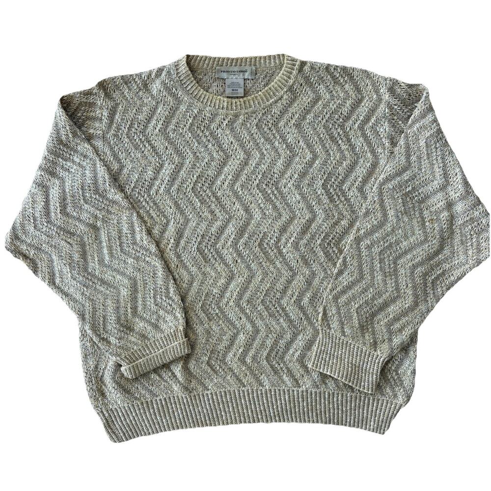 Pronto Uomo Firenze 90s VTG Men’s Sweater size medium 50 FLAW